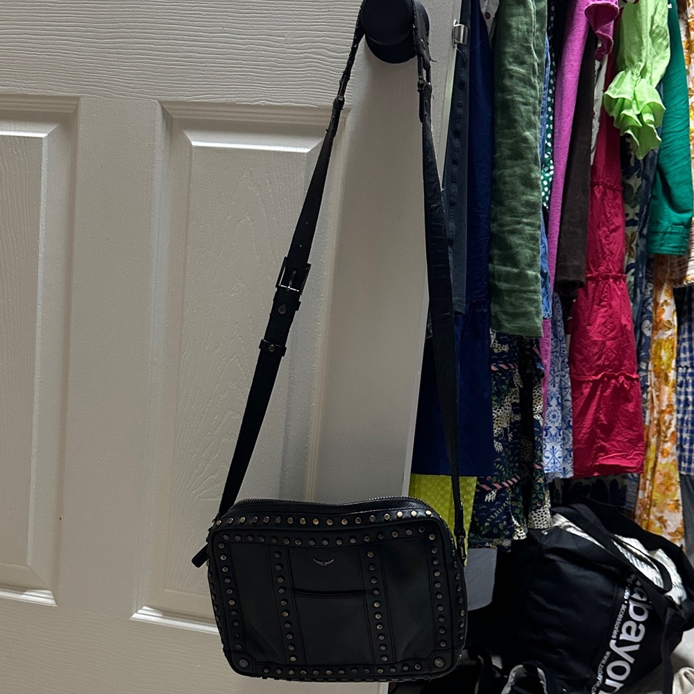 Zadig & Voltaire Black Crossbody Bag with Gold Accents - Picture 3 of 4